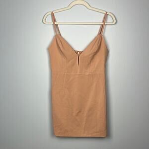 Bronx & Banco silk blend spaghetti strap blush mini slip dress size US 6
